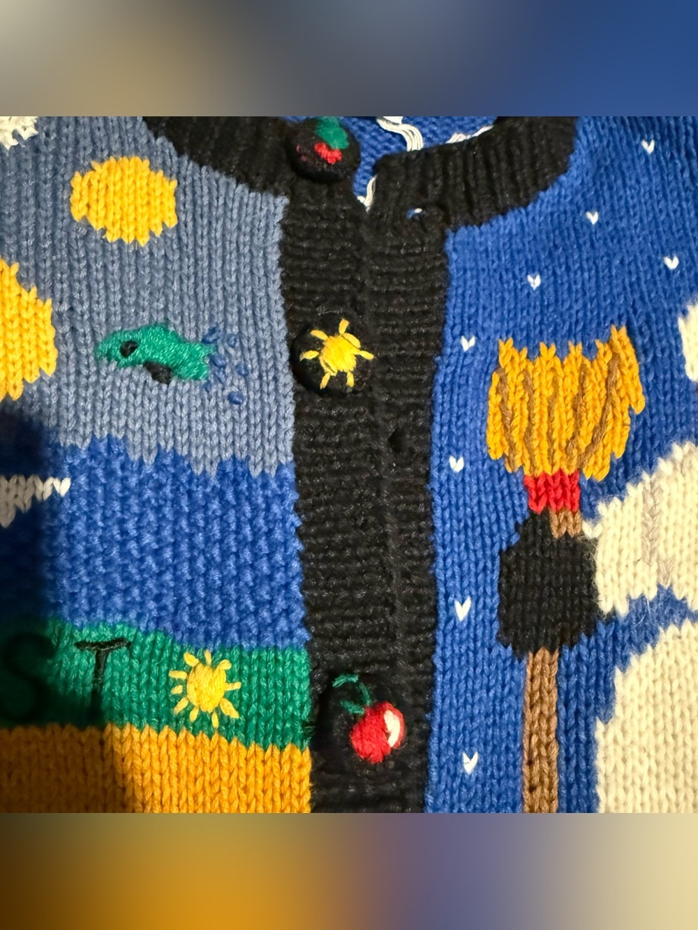 Belle Pointe Vintage 90’s Ugly Christmas halloween Sweater Chunky Teacher Sz L - Picture 2 of 14